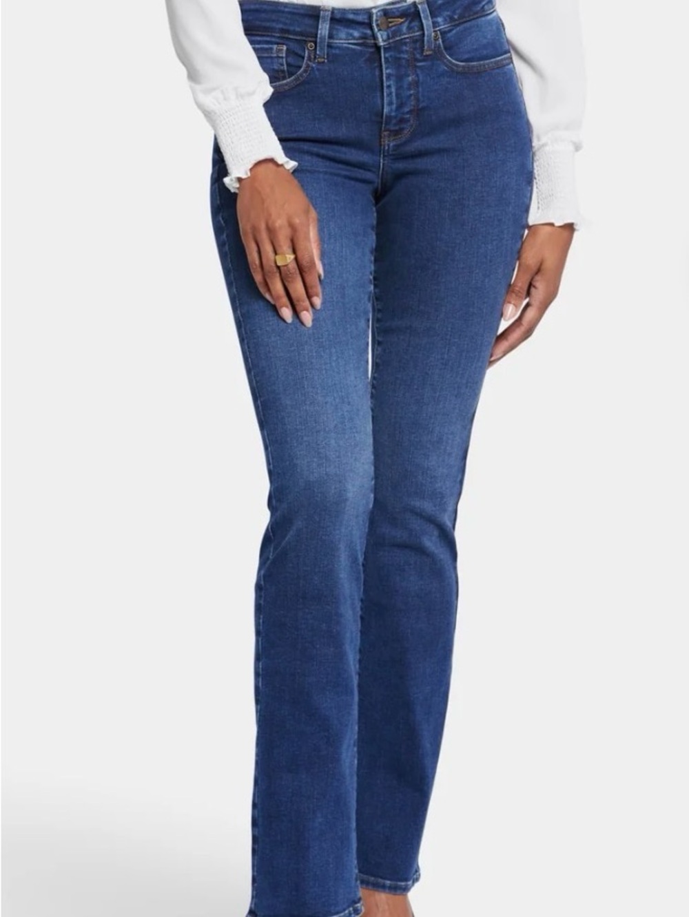 NYDJ Women’s Straight Leg Jeans in Dark Blue Wash